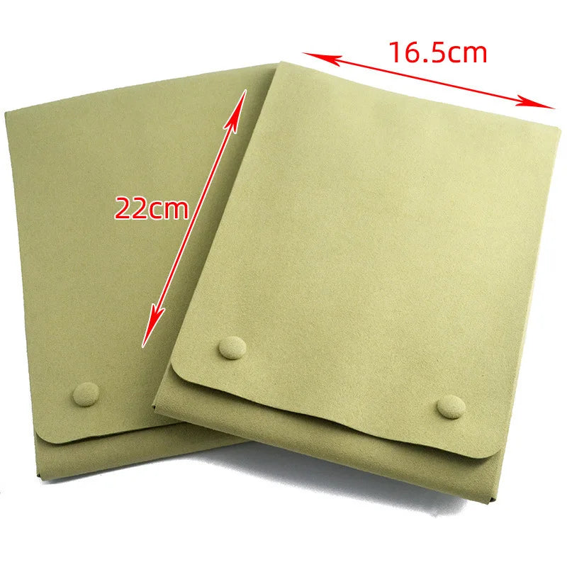 New High-End Microfiber Jewelry Necklace Bag Pearl Storage Bag Portable Jewelry Roll Pendant Bag Snap Bag