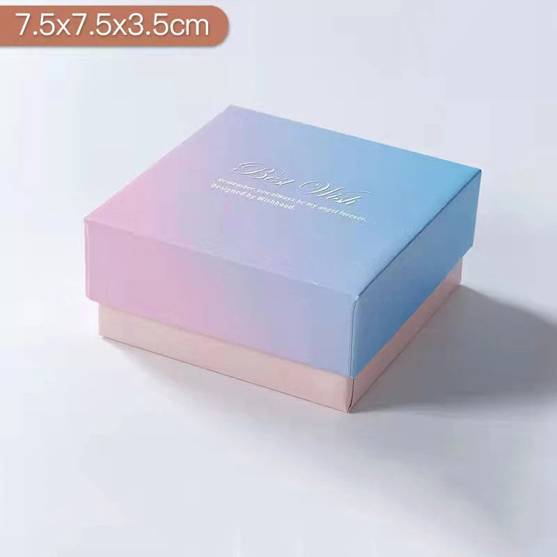 Pink Blue Jewelry Boxes Ring Earrings Gift Box Jewelry Organizers Gradient Storage Case Necklace Bracelet Packing Box Tote Bag