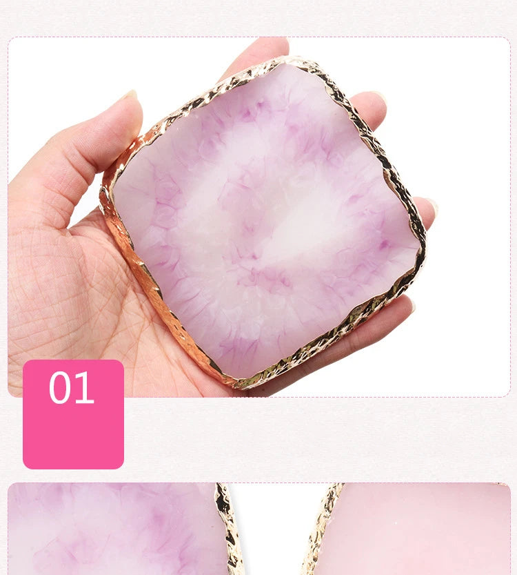 Colorful Resin Square Nail Art Phnom Penh Palette 8.7*8.7Cm Ring Earring Jewelry Display Props Useful Work Showcase Tool Tray