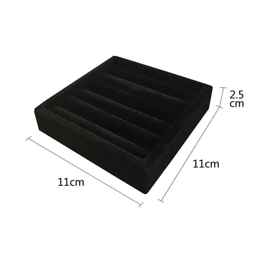 High Quality Velvet Square Tray 11*11Cm Rings Organizer Ear Studs Bangle Storage Plate Jewelry Display Multiple Colors Available