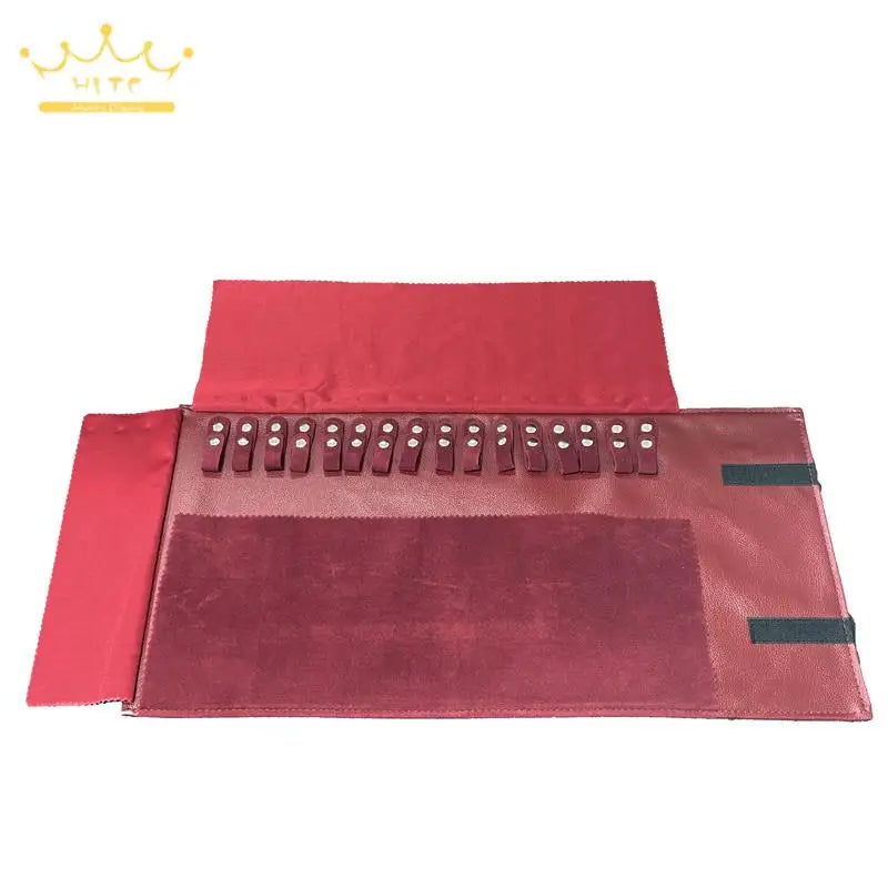 Wine Red Jewelry Organizer Pu Leather Roll Bag Necklace Bracelet Holder Travel Jewellery Bags Portable Jewelry Display Pouch