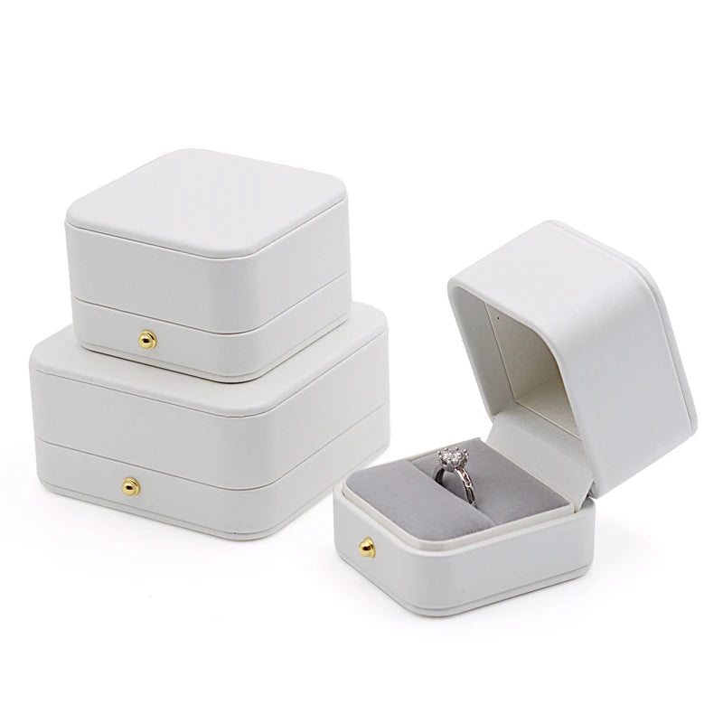 High Quality Pu Leather Jewelry Packaging Gift Box Proposal Ring Box Brooch Earring Display Box Necklace Collection Box