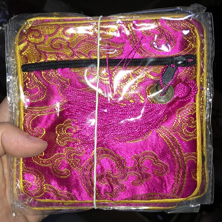 Satin Jewelry Roll Earring Bangle Holder Storage Pack Bag Travel Ring Necklace Jewellery Pouch Organizer Mix Colors