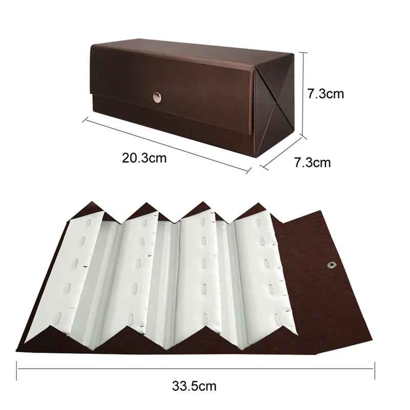 1 Piece Black Pu Jewelry Display Storage Case Pendant Chain Bracelet Organizer Casket Ring Earring Protection Travel Roll Bag