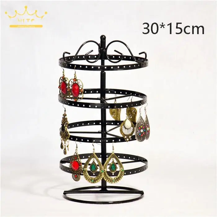 Creative Iron Art Earring Holder Rotatable Spacing Adjustable Jewelry Display Shelf Earring Decorative Frame 3/4/5Layer