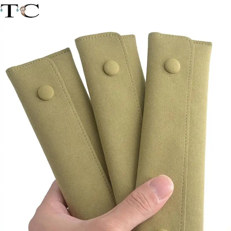 Creative Grass Green Necklace Storage Bag Microfiber Portable Bracelet Snap Collection Bag Jewelry Storage Bag