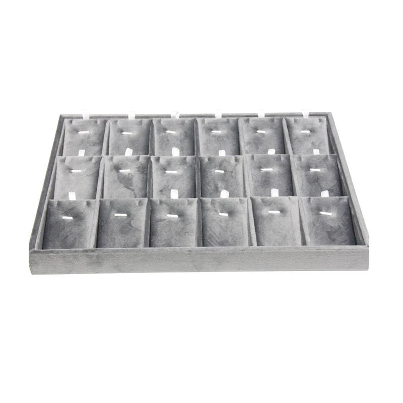 Dark Gray Velvet Tray for Jewelry Ring Bracelet Necklace Storage Organizer Earrings Pendant Holder Jewelry Packaging Trays