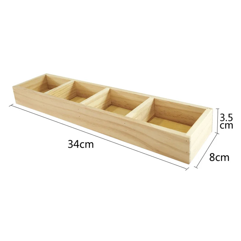 4-Grid Watch Bracelet Display Tray with Small Pillows Wooden Jewelry Storage Trays Organizer Watch Bangle Holder
