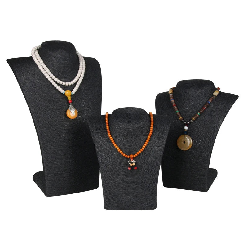 Hemp Rope Necklace Display Stand Holder Nice New Design Necklace Hanger High Quality Jewelry Display Bust Model Rack