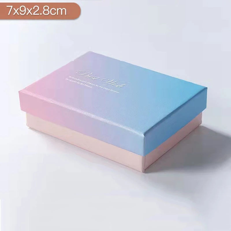 Pink Blue Jewelry Boxes Ring Earrings Gift Box Jewelry Organizers Gradient Storage Case Necklace Bracelet Packing Box Tote Bag