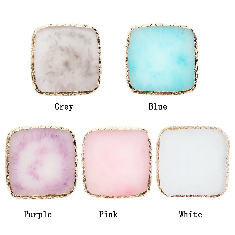 Colorful Resin Square Nail Art Phnom Penh Palette 8.7*8.7Cm Ring Earring Jewelry Display Props Useful Work Showcase Tool Tray