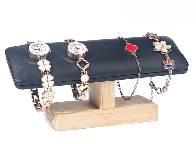 Jewelry Bracelet Display Stand Vertical T Bar Tower Organizer for Hair Band Wood Home Organization Scrunchies Desktop Showcase