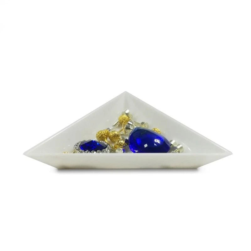 Wholesale 100Pcs/lot Plastic Triangle Jewelry Sorting Tray Gemstone Collection Storage Beads Crystal Nail Art Tool Tray