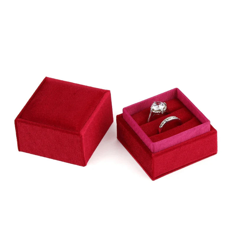 Corduroy Jewelry Box High Quality Creative Propose Ring Gift Box Necklaces Rings Pendant Packaging Box Velvet Container
