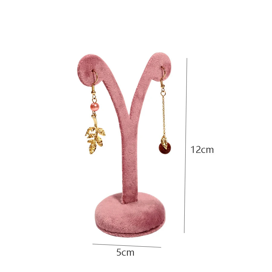 Pink Velvet Jewelry Organizer Trays Earrings Rings Holder Stud Ear Watch Bangle Storage Tray Jewelry Counter Jewelry Display