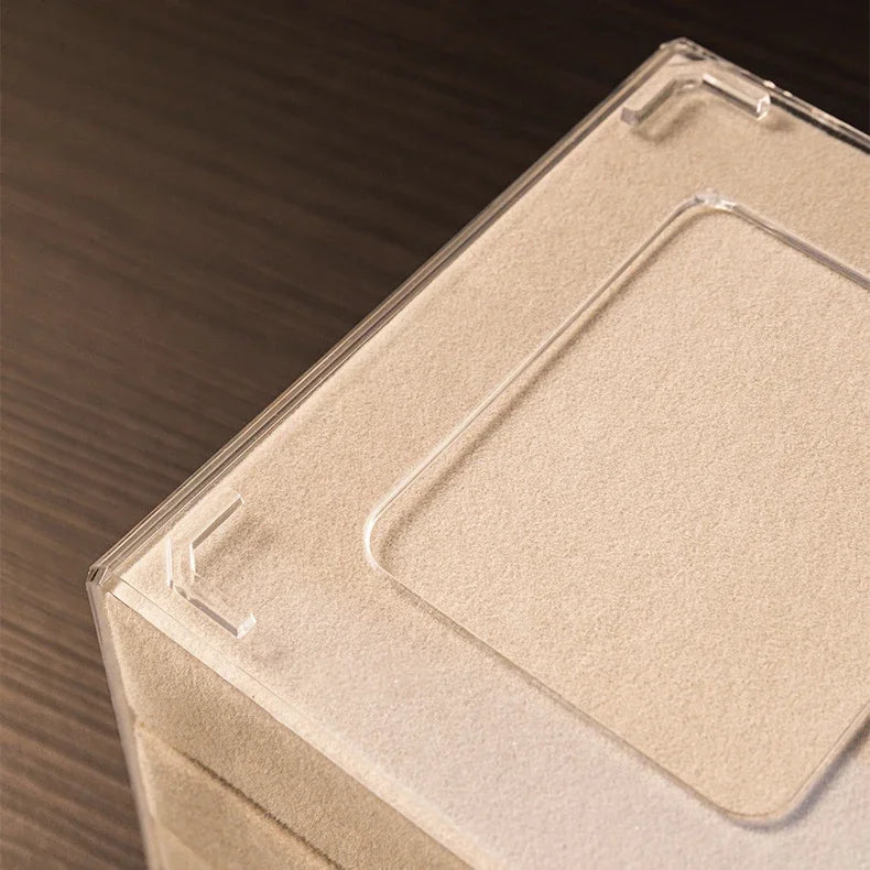 Dust-Proof Clear Acrylic Drawer Box 3 Layer Jewelry Earrings Ring Storage Case with Velvet Tray Bracelet Packaging Boxes