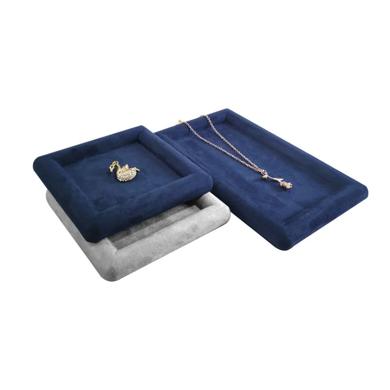 Colorful Fabric Tray High Quality Earrings Rings Organizer Jewelry Necklace Watch Storage Trays 12*12Cm and 12*20Cm