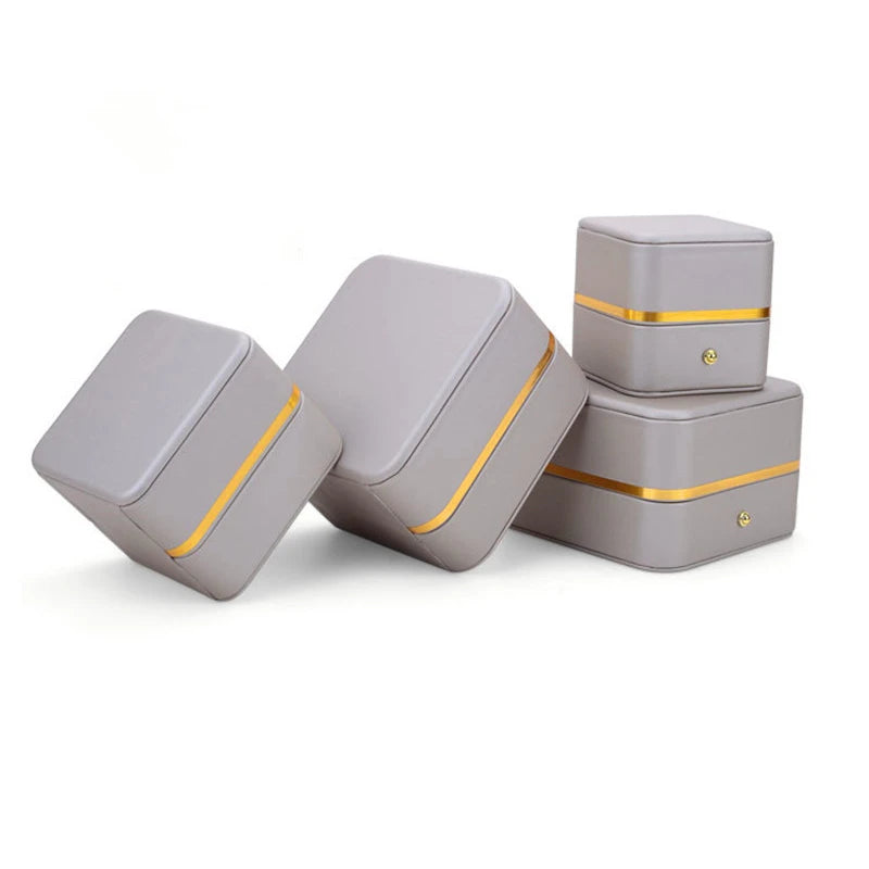 Pu Wedding Ring Jewelry Packaging Gift Box Brooch Watch Storage Case Holder Bracelet Organizer for Jewelry Store