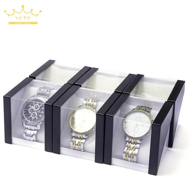 Black and White Transparent Acrylic Visual Watch Packaging Box Bracelet Display Rack Counter Storage Display Box