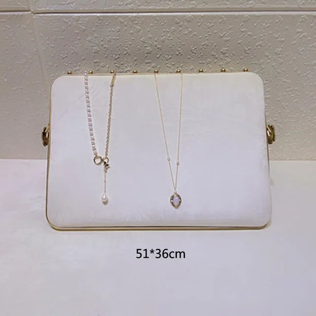 Jewelry Store Window Jewelry Display Case Fashion White Flannelette Head Jewelry Display Rack Ring Necklace Display Rack