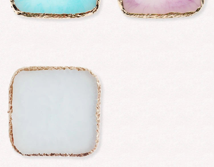 Colorful Resin Square Nail Art Phnom Penh Palette 8.7*8.7Cm Ring Earring Jewelry Display Props Useful Work Showcase Tool Tray