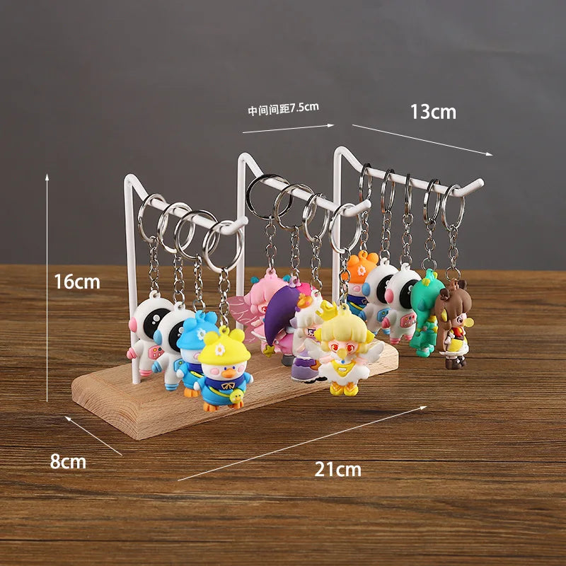 Bracelet Earring Display Holder with Wood Base Earrings Cardboard Storage Rack Jewelry Organizer Key Chain Bracelet Fram