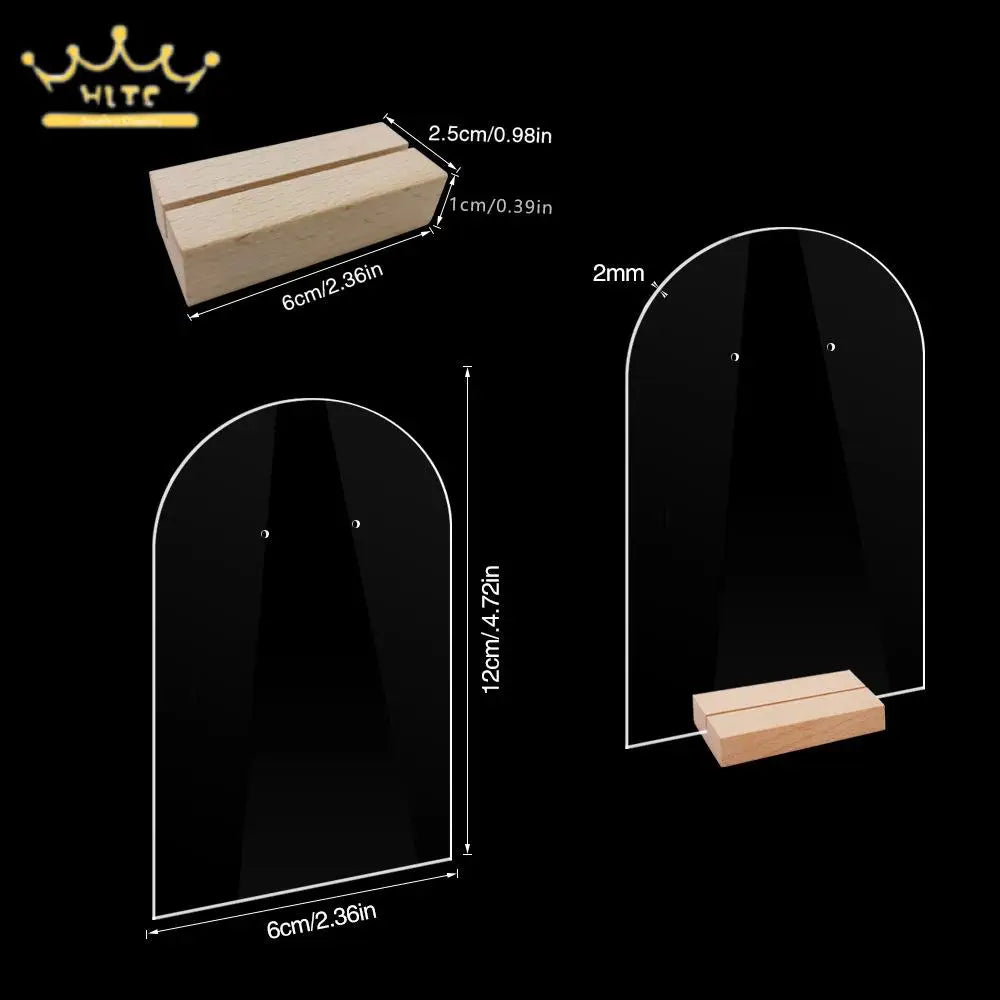 Acrylic Earrings Organizer Ear Studs Display Rack Arch Show with Wooden Bases Personal Dressing Table Jewelry Storage Rack
