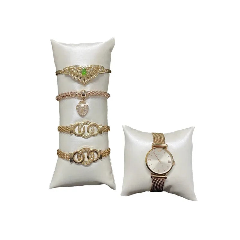 1 Set Colorful Velvet Jewelry Exhibitor Pillow Stand Bracelet Watch Bangle Organizer Cushion Photography Prop Show Holder