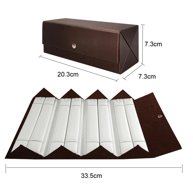 1 Piece Black Pu Jewelry Display Storage Case Pendant Chain Bracelet Organizer Casket Ring Earring Protection Travel Roll Bag
