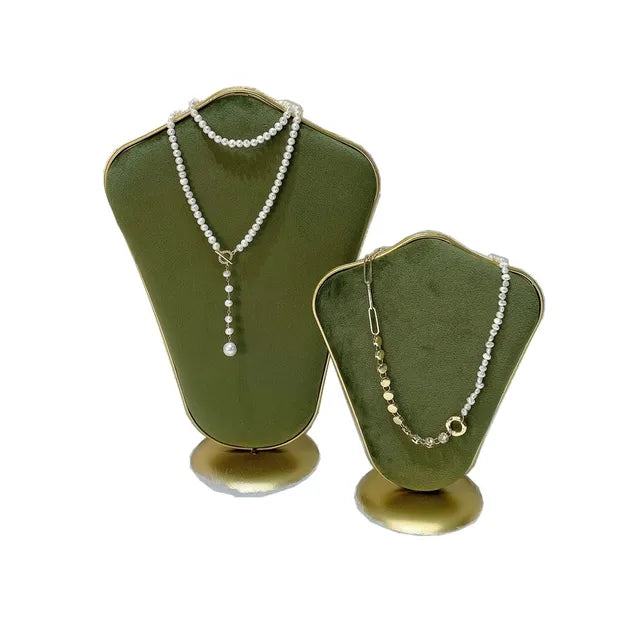 Fashion Grass Green Series Velvet Jewelry Display Rack Jewelry Shop Window Necklace Display Ring Bracelet Ornaments Rack