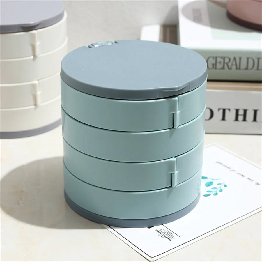 4-Layer Rotating Jewelry Storage Box Necklace Earrings Ring Organizer Holder Multi-Layer Plastic Small Items Packaging Box