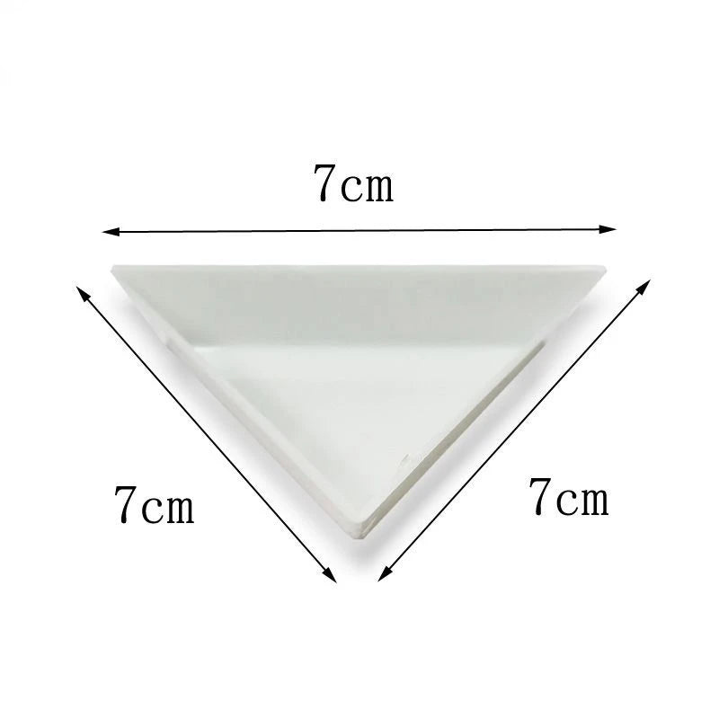 Wholesale 100Pcs/lot Plastic Triangle Jewelry Sorting Tray Gemstone Collection Storage Beads Crystal Nail Art Tool Tray