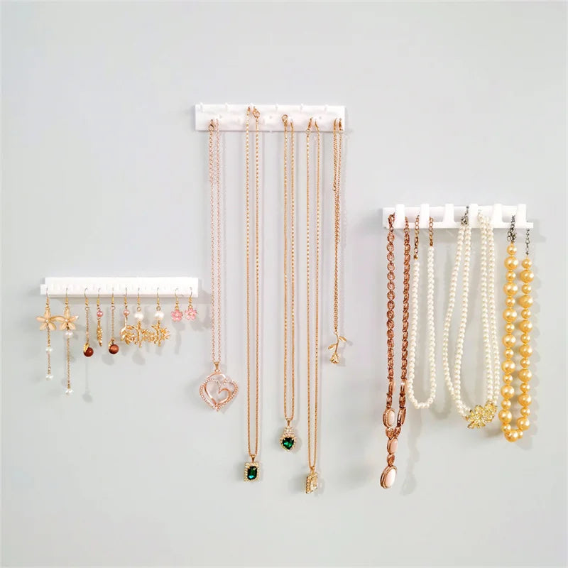 Jewelry Hooks 9 Pieces/set Combination Plastics Sticky Hooks Earrings Necklace Storage Rack Cheap Jewelry Organizer