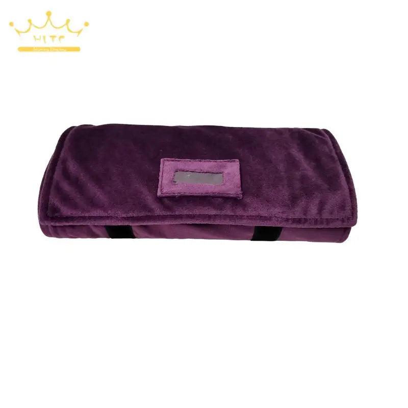 Purple Velvet Lengthening Set Jewelry Roll Bag Pearl Necklace Rings Storage Pouch Watch Bracelet Organizer Jewelry Bags 74*24Cm