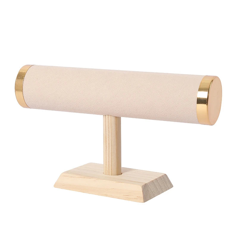 T-Shaped Wood Watch Holder Bangle Necklace Jewelry Display Stand Bracelet Showcase Organizer for Exhibitors Store Window