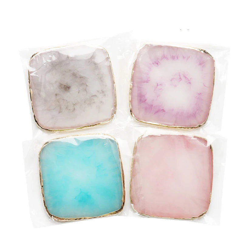Colorful Resin Square Nail Art Phnom Penh Palette 8.7*8.7Cm Ring Earring Jewelry Display Props Useful Work Showcase Tool Tray