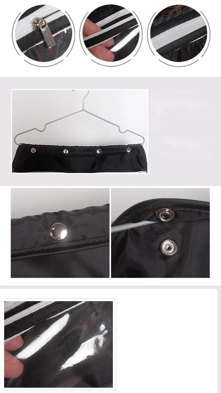 Hanging Double-Sided Zipper Jewelry Storage Bag Small Jewelry Storage Pouch Earring Necklace Hairpin Holder 56 Girds Hanging Bag