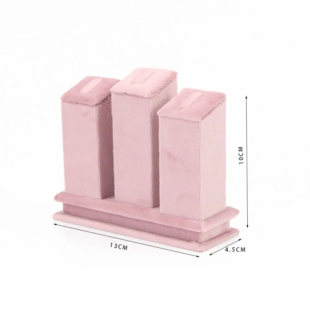 Jewelry Organizer Earring Necklace Display Stand Quality Pink Velvet Ring Tray Pendant Storage Plate Watch Bracelet Holder