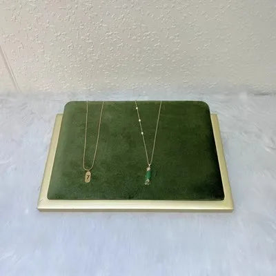 Fashion Grass Green Series Velvet Jewelry Display Rack Jewelry Shop Window Necklace Display Ring Bracelet Ornaments Rack