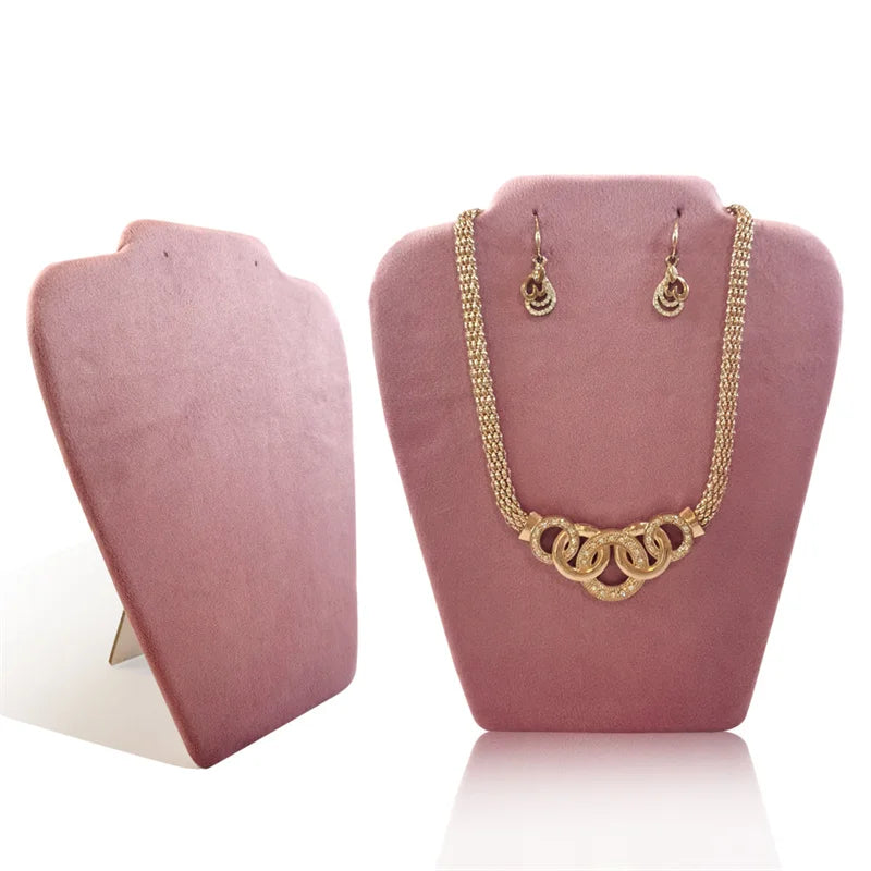 Velvet Necklace Display Stand Jewelry Organizer Rack Pearl Necklace Earrings Display Board for Exhibitor Jewelry Showcase Props