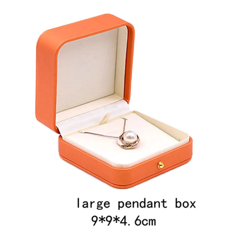 High Quality Pu Leather Jewelry Packaging Gift Box Proposal Ring Box Brooch Earring Display Box Necklace Collection Box