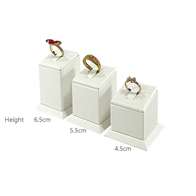 Earrings Rings Display Organizer Exhibitors Jewelry Props White Brushed Leather Jewelry Rack Ear Stud Storage Holder