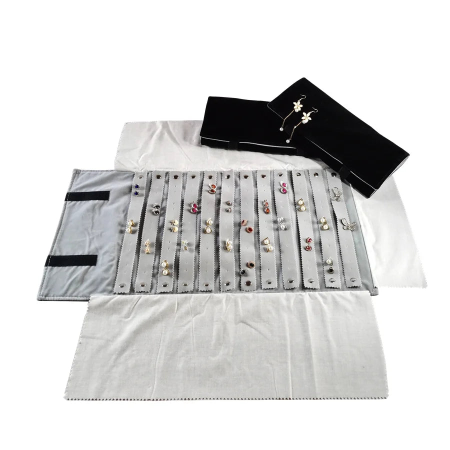 Jewelry Exhibition Jewelry Storage Bag Portable Velvet Pouch Ring Earring Necklace Storage Holder Set Jewelry Organize Bags