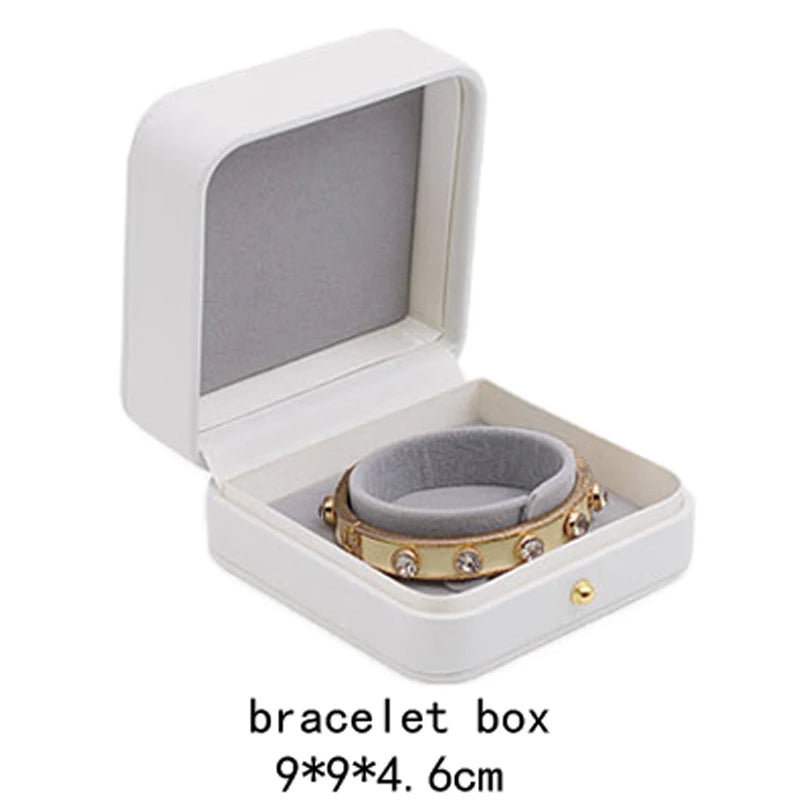 High Quality Pu Leather Jewelry Packaging Gift Box Proposal Ring Box Brooch Earring Display Box Necklace Collection Box