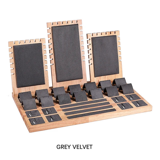Solid wood necklace stand fashionable jewelry display stand pendant bracket jewelry display prop set