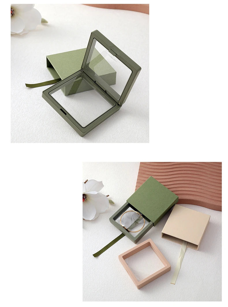 Dustproof Pe Film Jewelry Storage Box Necklace Bracelet Holder Ring Pendant Earring Antioxidant Case Jewelry Display Boxes 10pcs