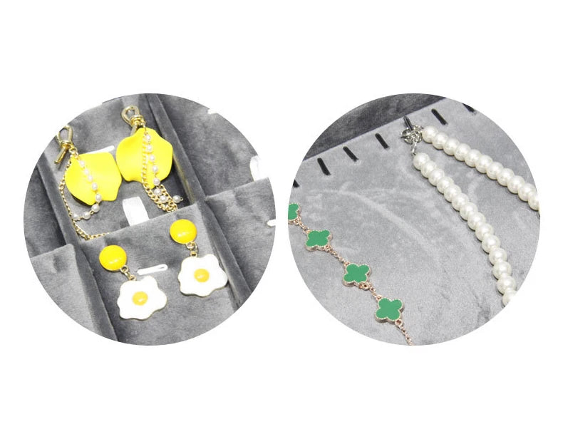 Dark Gray Velvet Tray for Jewelry Ring Bracelet Necklace Storage Organizer Earrings Pendant Holder Jewelry Packaging Trays