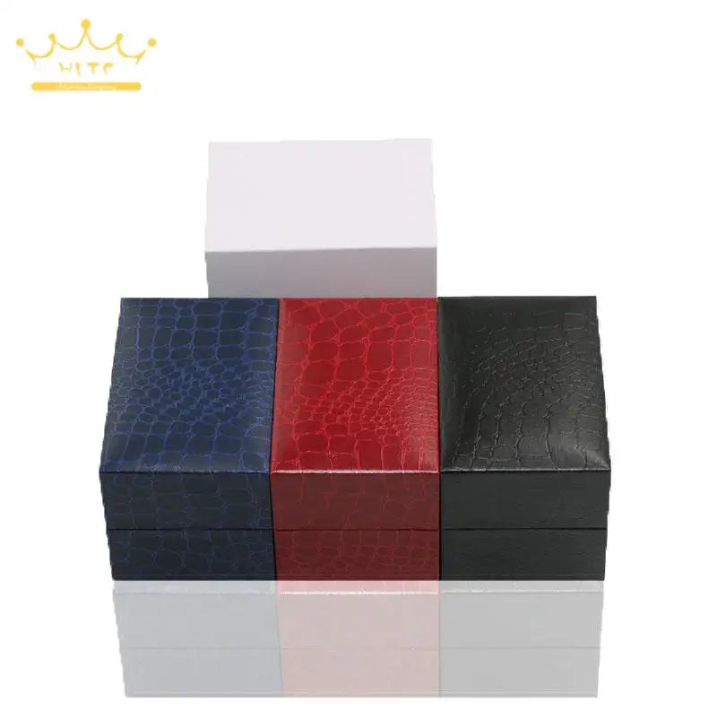 Jewelry Storage Box Crocodile Pattern Filled Leather Paper Flip Watch Packaging Gift Box Bracelet Collection Box