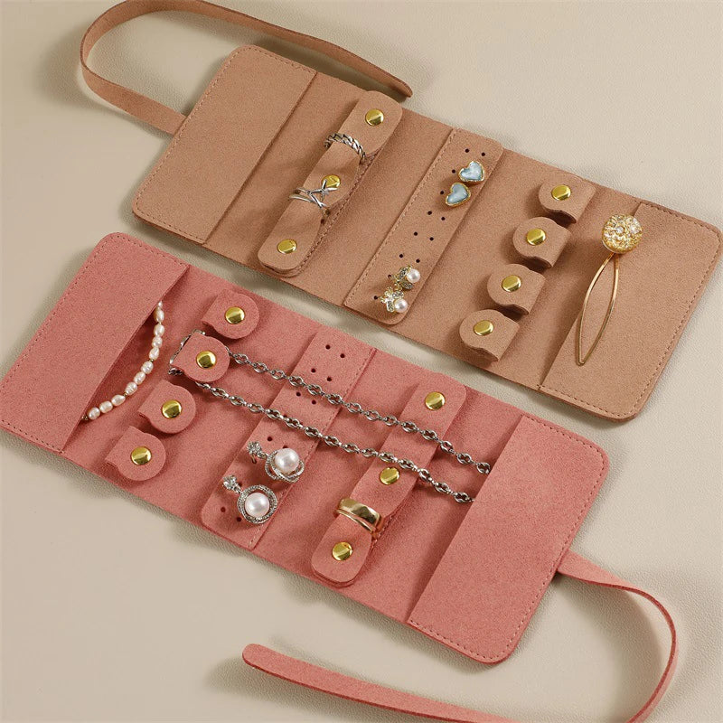 Exhibition Travel Portable Jewelry Storage Bag Microfiber Ring Earrings Display Collection Bag