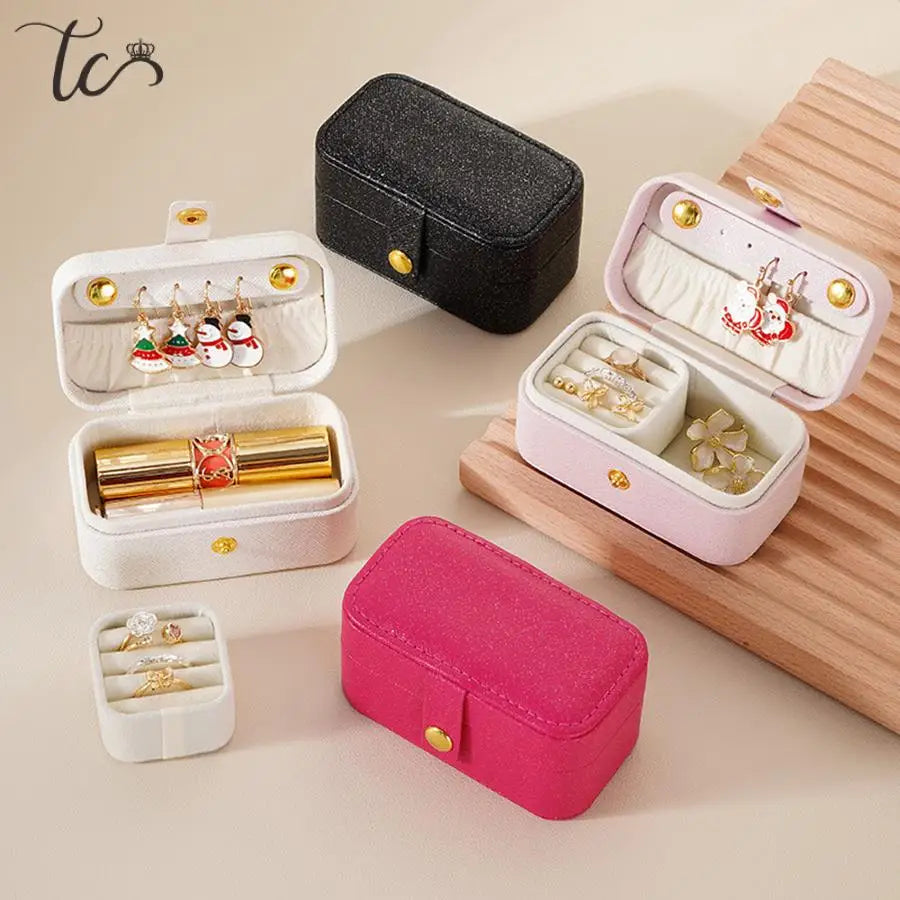 Mini Jewelry Box Portable Travel Earrings Pendant Necklace Jewelry Storage Box Lipstick Box Ring Storage Box